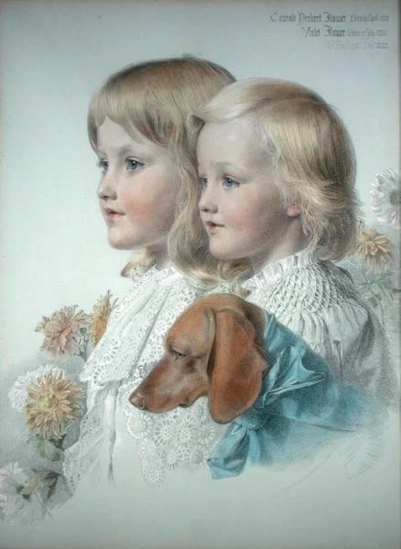 Frederick Sandys-57-Ritratto di Conrad e Violet Flower